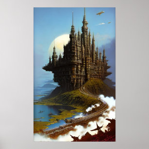 Waters Edge Castle Poster
