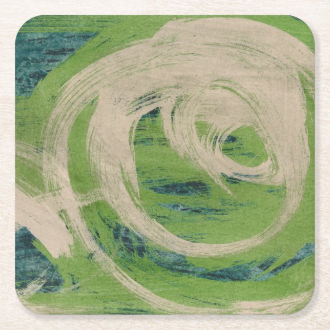 Water's Edge Square Paper Coaster (Front)