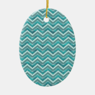 Waters Glitter Chevron Pattern Ceramic Tree Decoration