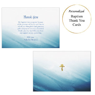Waters of Eternal Life Orthodox Christian Baptism  Thank You Card