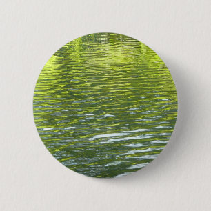 Waters of Oak Creek Yellow and Green Nature Photo 6 Cm Round Badge