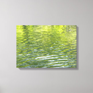 Waters of Oak Creek Yellow and Green Nature Photo Canvas Print