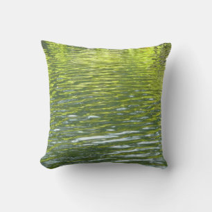 Waters of Oak Creek Yellow and Green Nature Photo Cushion