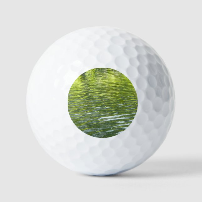 Waters of Oak Creek Yellow and Green Nature Photo Golf Balls (Front)