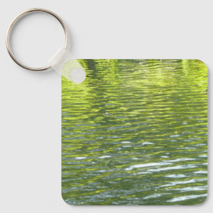 Waters of Oak Creek Yellow and Green Nature Photo Key Ring