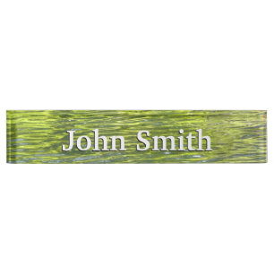 Waters of Oak Creek Yellow and Green Nature Photo Nameplate