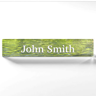 Waters of Oak Creek Yellow and Green Nature Photo Nameplate