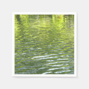 Waters of Oak Creek Yellow and Green Nature Photo Napkin