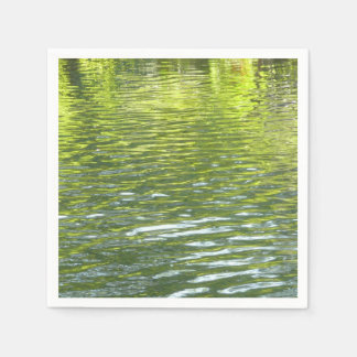 Waters of Oak Creek Yellow and Green Nature Photo Napkin