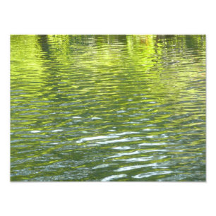 Waters of Oak Creek Yellow and Green Nature Photo Print