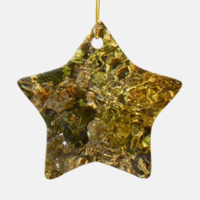 Waters of the Kaweah River Abstract Nature Ceramic Tree Decoration (Front)