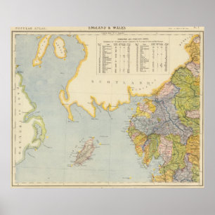 Watershed map England, Wales 1 Poster