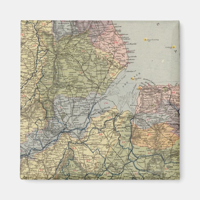 Watershed map England, Wales 4 Magnet (Front)