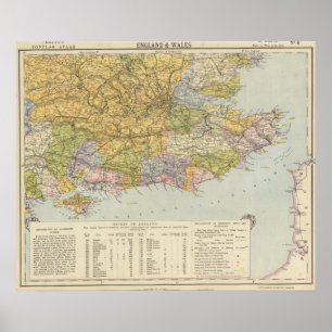 Watershed map England, Wales 6 Poster