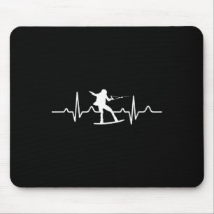 Waterski Heartbeat - Water Skiing Gift For Water S Mouse Pad