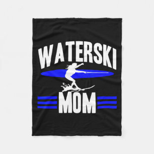 Waterski mum women athletes water skiing wave fleece blanket
