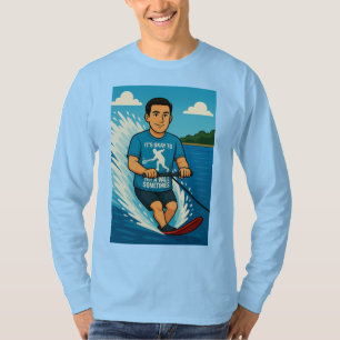 Waterskier with a racquetball shirt
