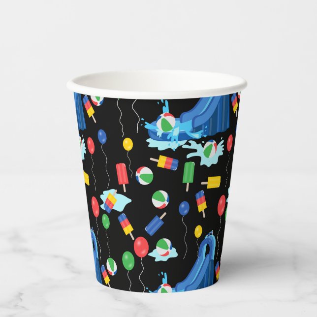 Waterslide Kids Summer Boy Girl Fun Paper Cups (Front)