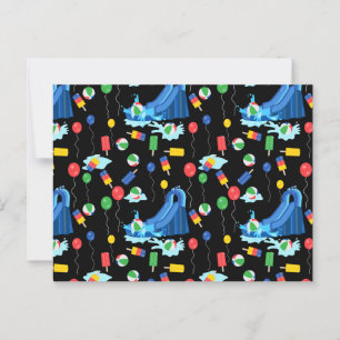 Waterslide Kids Summer Boy Girl Fun Postcard