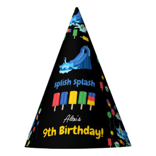Waterslide Kids Summer Splish Splash Birthday Party Hat