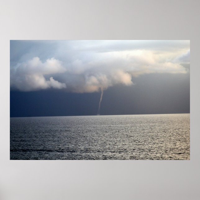 Waterspout at sea poster (Front)