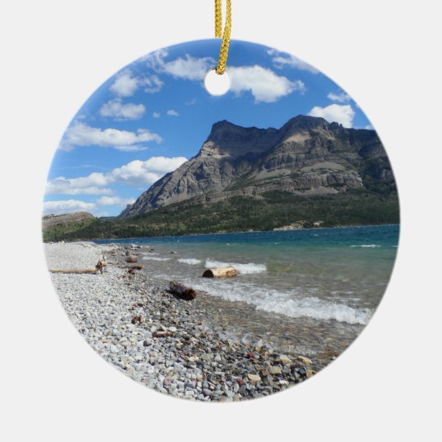 Waterton Lake- Alberta, Canada Ceramic Tree Decoration (Front)
