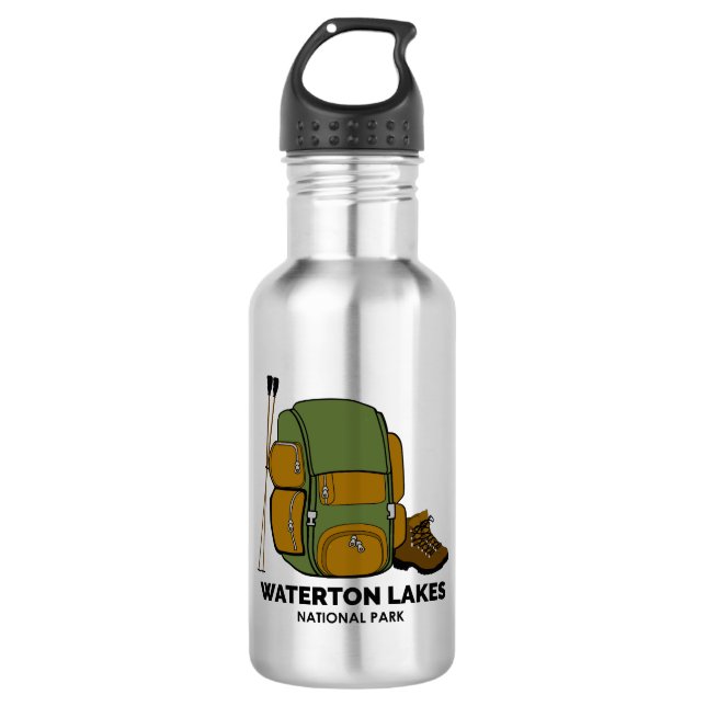 Waterton Lakes National Park Backpack 532 Ml Water Bottle (Front)