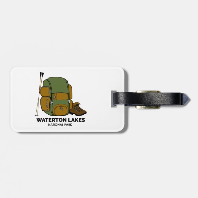 Waterton Lakes National Park Backpack Luggage Tag (Back Horizontal)