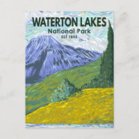 Waterton Lakes National Park Canada Travel Vintage