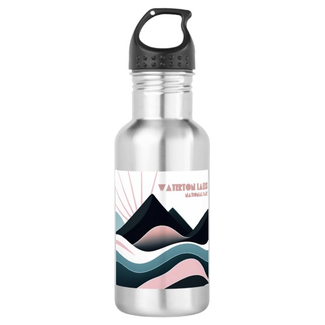 Waterton Lakes National Park Coloured Hills 532 Ml Water Bottle (Front)