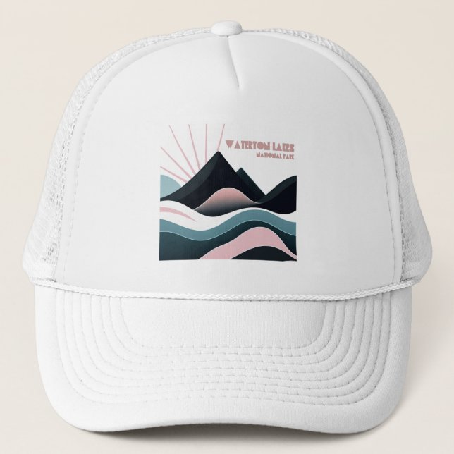 Waterton Lakes National Park Coloured Hills Trucker Hat (Front)