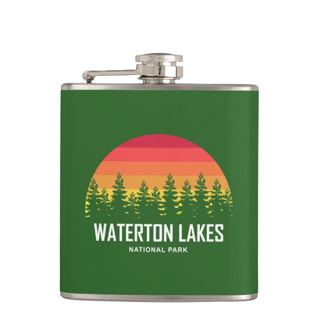Waterton Lakes National Park Hip Flask (Front)