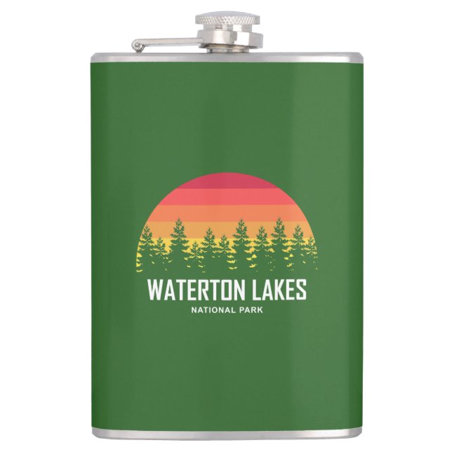 Waterton Lakes National Park Hip Flask (Front)