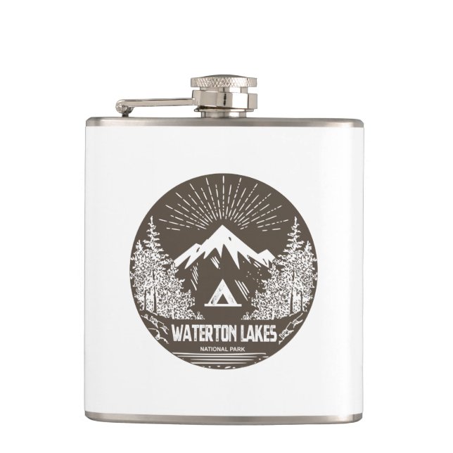 Waterton Lakes National Park Hip Flask (Front)