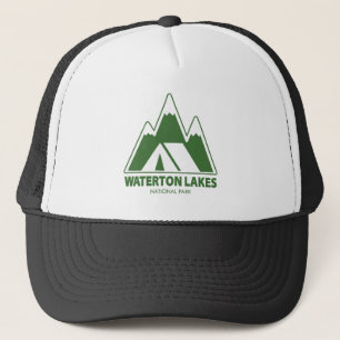 Waterton Lakes National Park Mountains Camping Trucker Hat