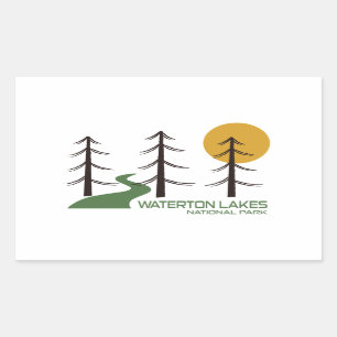 Waterton Lakes National Park Trail Rectangular Sticker