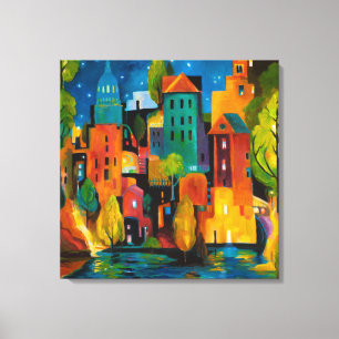 Watertown cityscape by Karen Gillis Taylor Canvas Print