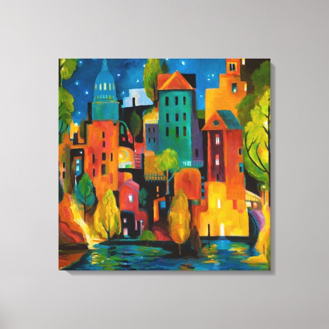 Watertown cityscape by Karen Gillis Taylor Canvas Print (Front)