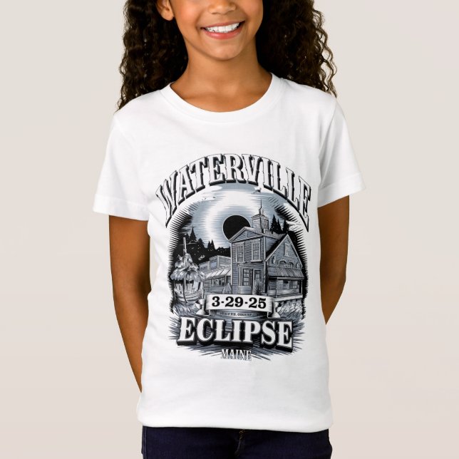 Waterville Maine Eclipse 3-29-2025 Farmhouse T-Shi T-Shirt (Front)