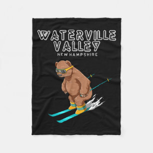 Waterville Valley New Hampshire - Funny Ski Grizzl Fleece Blanket