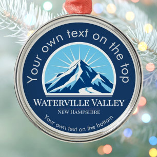 Waterville Valley New Hampshire ski vacation medal Metal Tree Decoration
