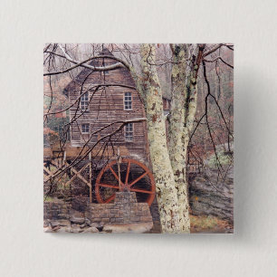 Waterwheel 15 Cm Square Badge