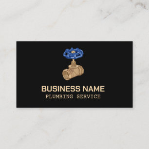 Waterworks service with valve logo Business Card