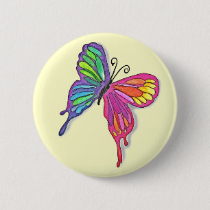 Watery Butterfly 6 Cm Round Badge