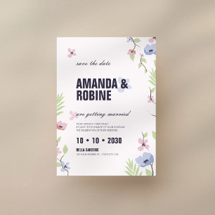 Watery Flower Elegant Wedding Invitation