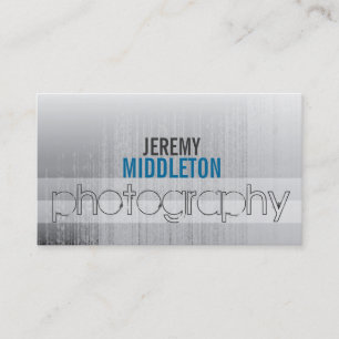 Watery Grey Striped Photography Business Card