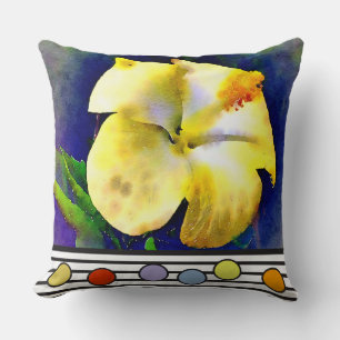 Watery Hibiscus reversible accent cushion