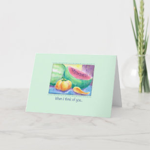Watery Watermelon Winter Missing You Card