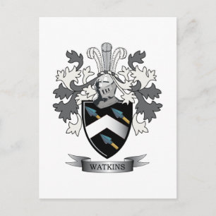 Watkins Family Crest Coat of Arms Postcard