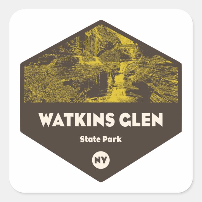 Watkins Glen State Park New York Square Sticker (Front)